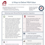 12 Ways to Deliver M&A Value