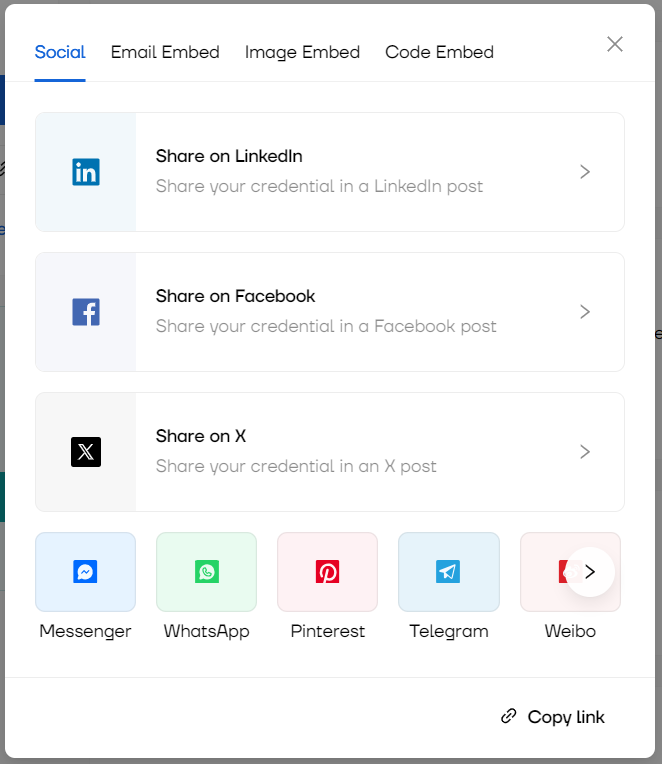 Share CAIM certificate on Certifier digital certificate sharing on Certifier.io